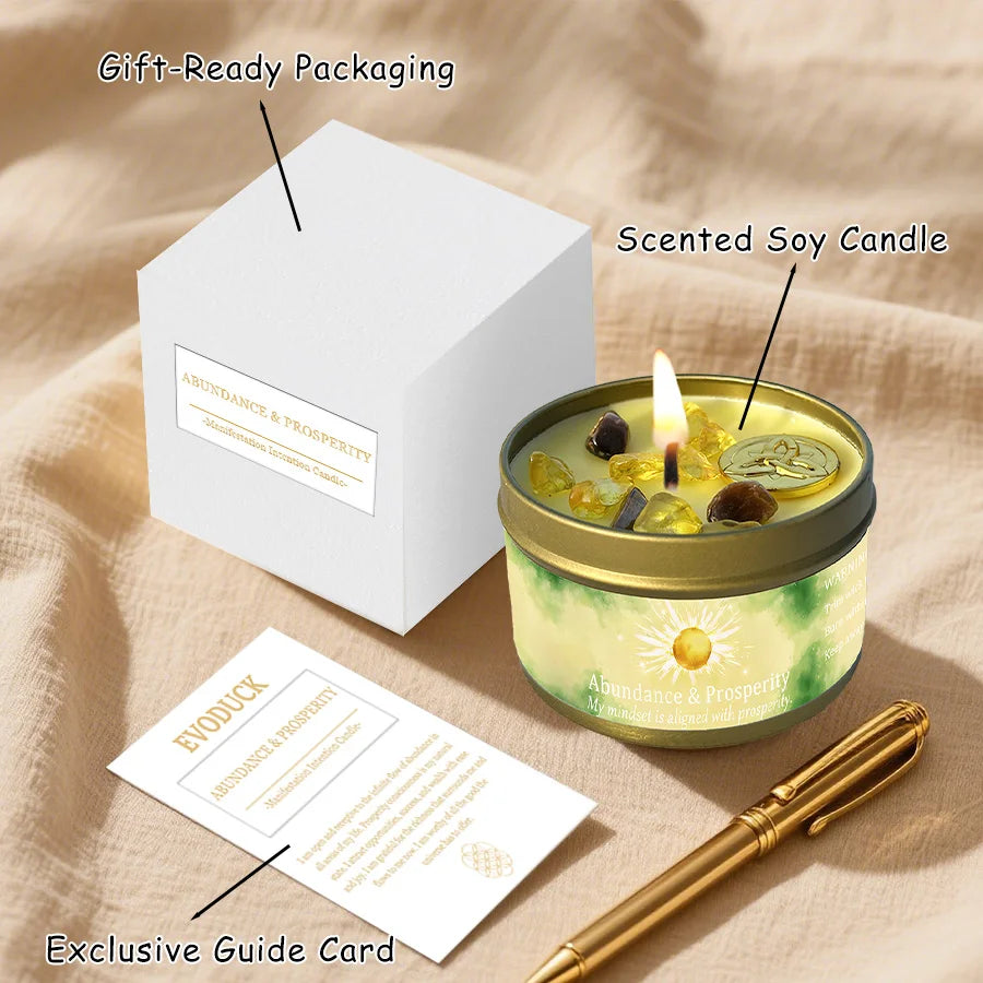 Patchouli & Cinnamon Abundance Candle — Crystal Aromatherapy