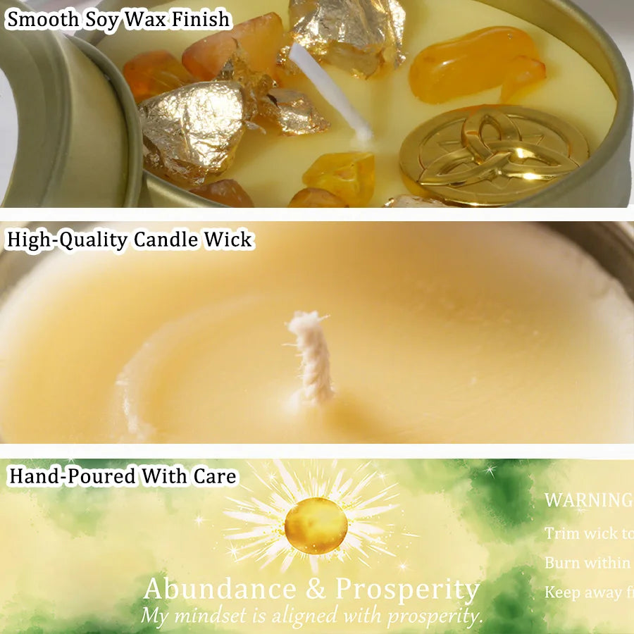 Patchouli & Cinnamon Abundance Candle — Crystal Aromatherapy