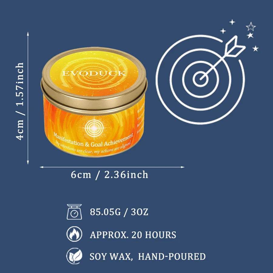 Cinnamon & Sandalwood Goal-Setting Candle — Crystal Meditation Candle