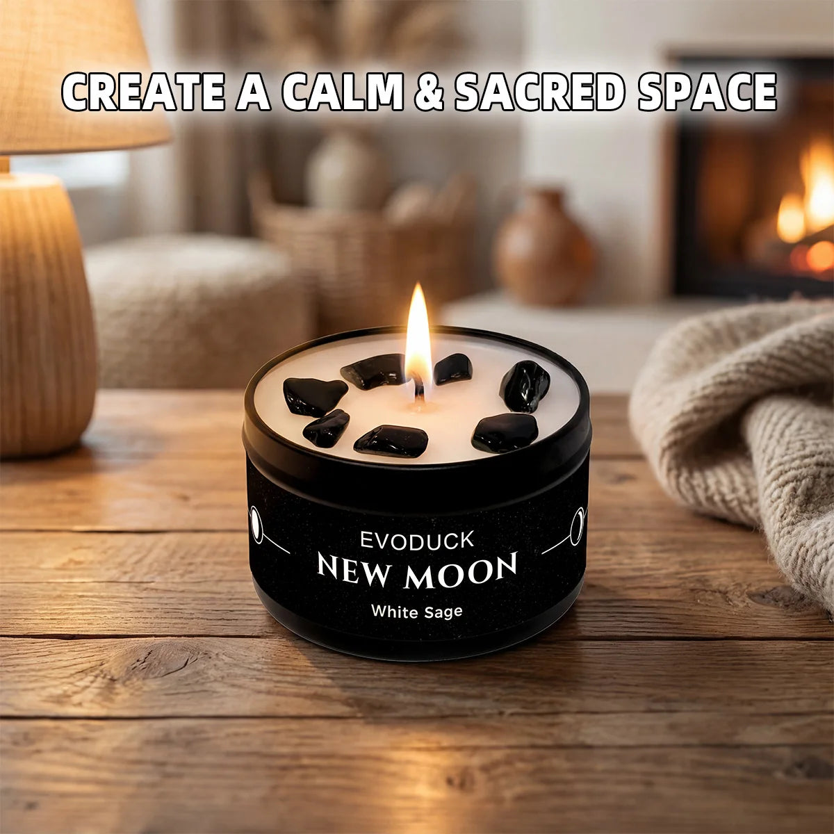 New Moon Manifestation Candle — White Sage & Law of Attraction