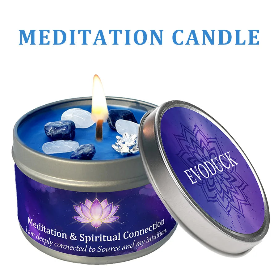 Patchouli Cinnamon Crystal Scented Candle Abundance Prosperity Aromatherapy Candle Manifestation Room Decor Gift For Her 3oz Tin