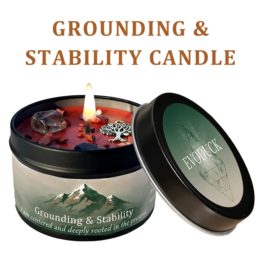 Patchouli Cinnamon Crystal Scented Candle Abundance Prosperity Aromatherapy Candle Manifestation Room Decor Gift For Her 3oz Tin