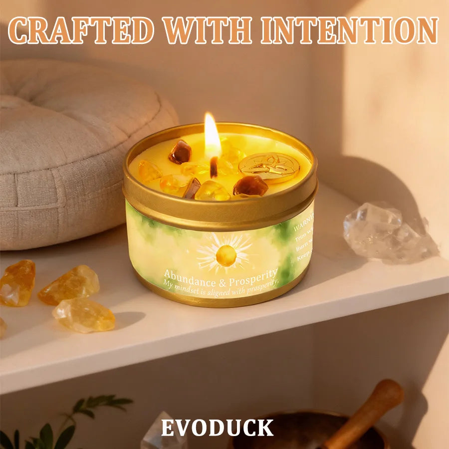 Patchouli & Cinnamon Abundance Candle — Crystal Aromatherapy