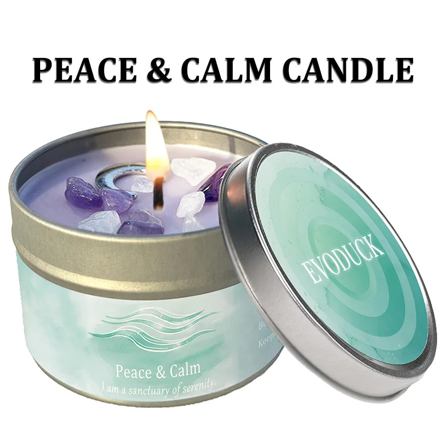 Patchouli Cinnamon Crystal Scented Candle Abundance Prosperity Aromatherapy Candle Manifestation Room Decor Gift For Her 3oz Tin