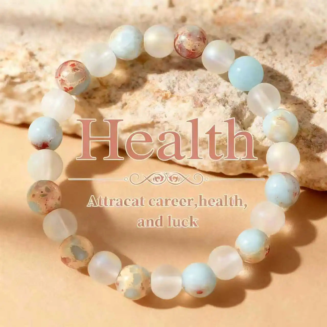 Halo Quartz & Ocean Stone Bracelet — Clarity & Calm Stack