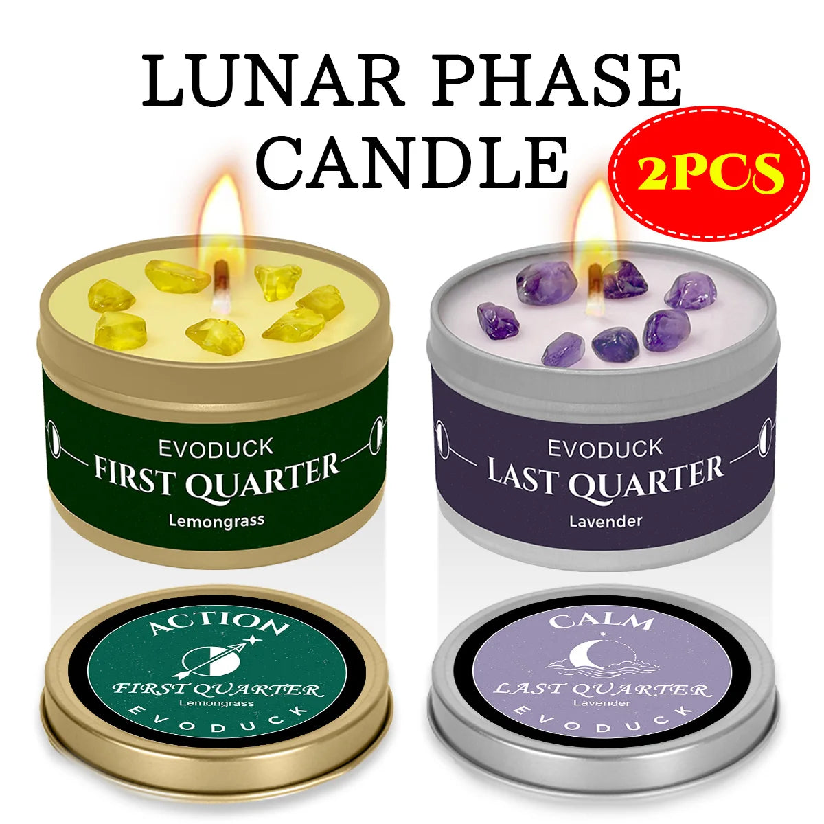 New Moon Manifestation Candle — White Sage & Law of Attraction