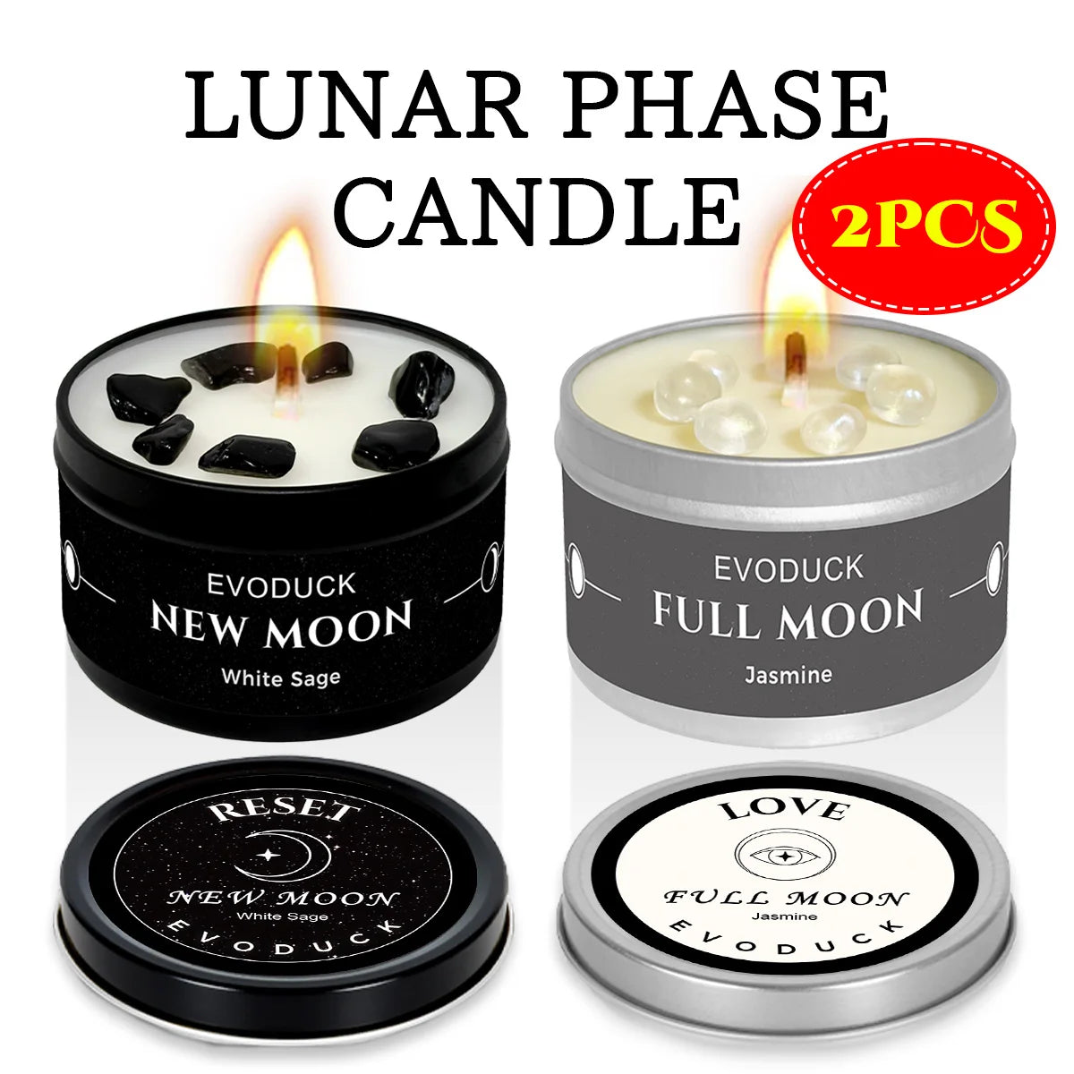 New Moon Manifestation Candle — White Sage & Law of Attraction
