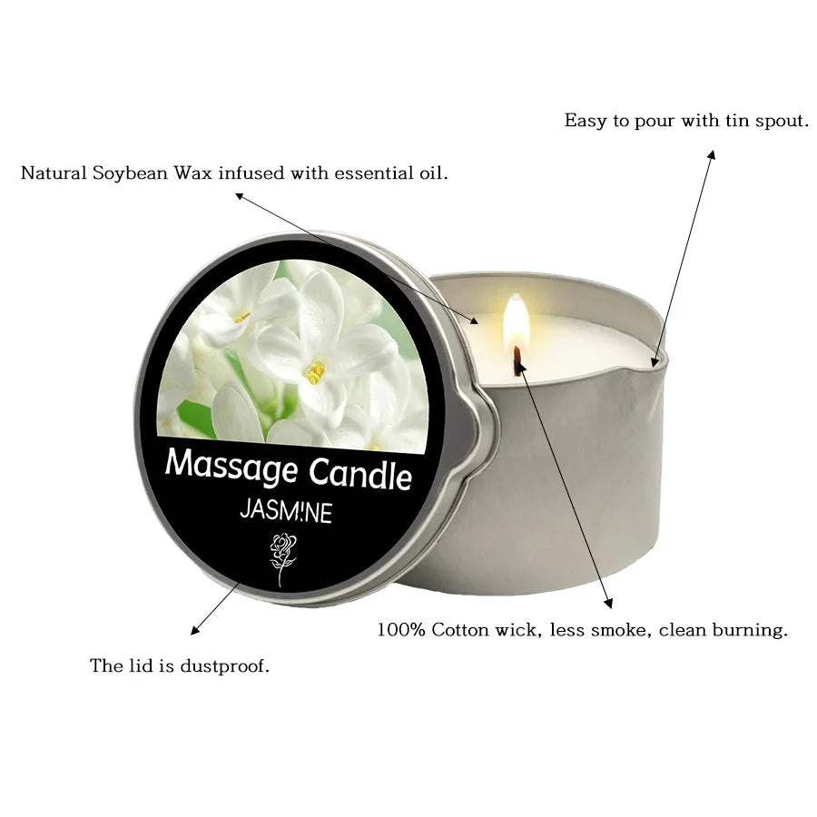 Sensual Ritual Massage Candle — Essential Oil Blend, Melts into Warm Oil