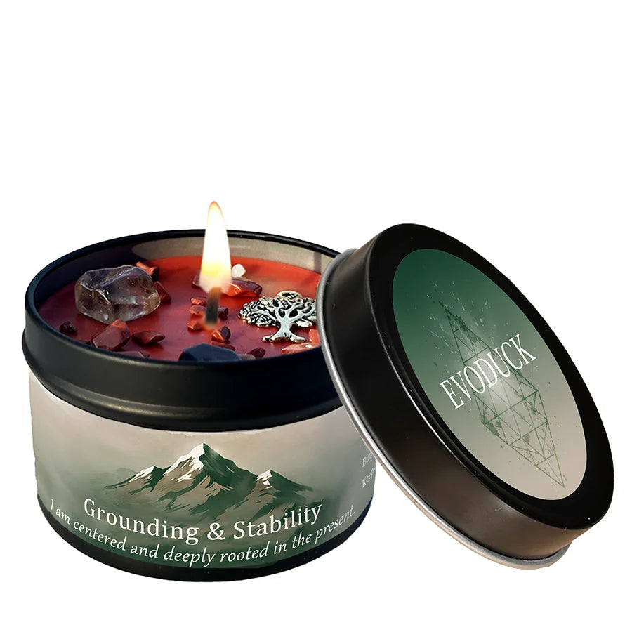 Cinnamon & Sandalwood Goal-Setting Candle — Crystal Meditation Candle