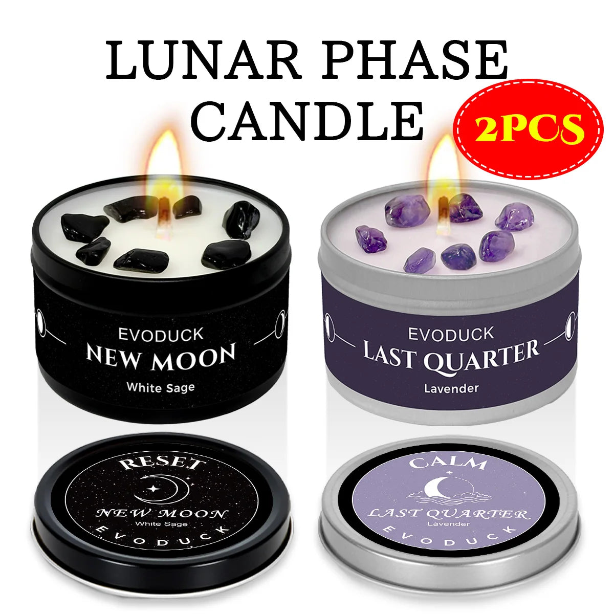 New Moon Manifestation Candle — White Sage & Law of Attraction