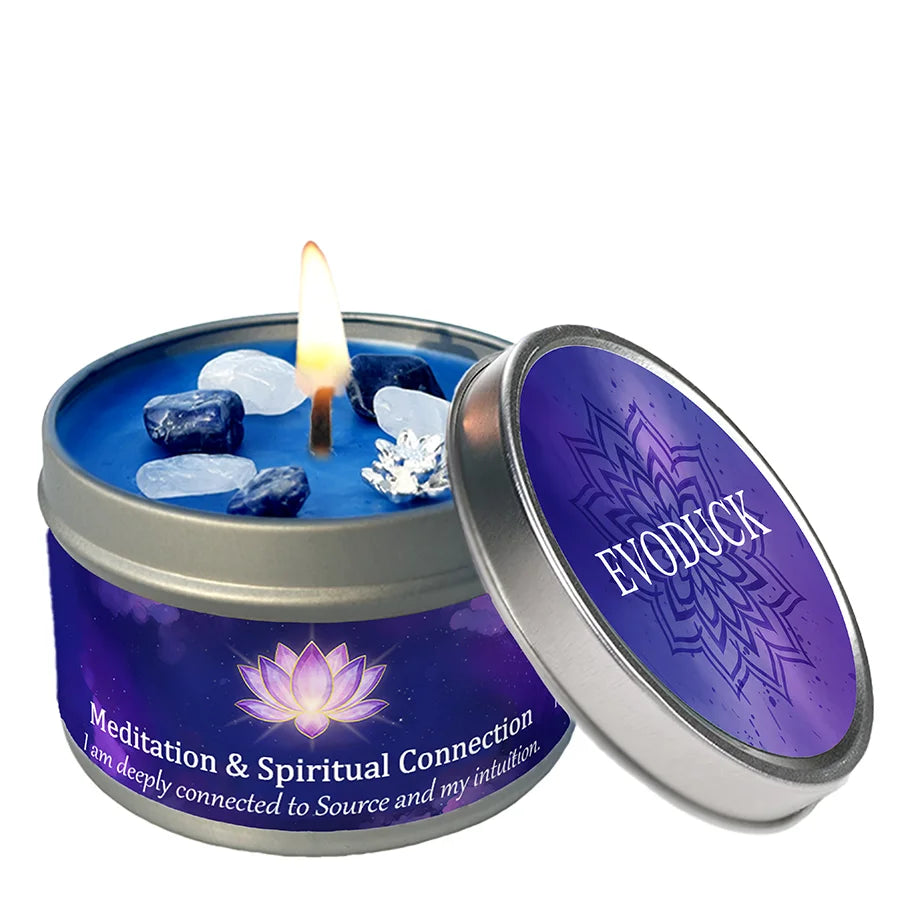 Cinnamon & Sandalwood Goal-Setting Candle — Crystal Meditation Candle