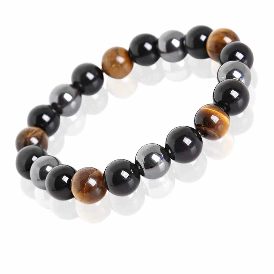 Obsidian & Tiger Eye Protection Bracelet — Grounding Energy Stack