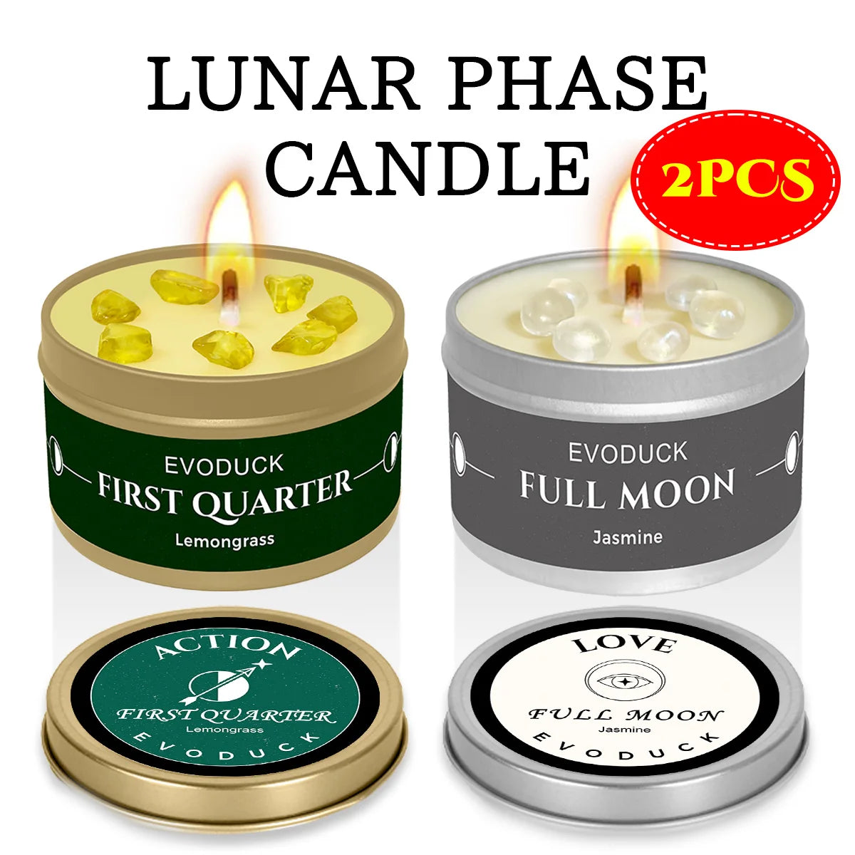 New Moon Manifestation Candle — White Sage & Law of Attraction