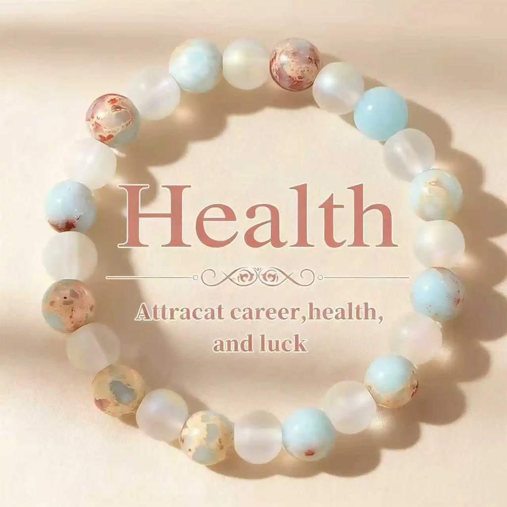 Halo Quartz & Ocean Stone Bracelet — Clarity & Calm Stack