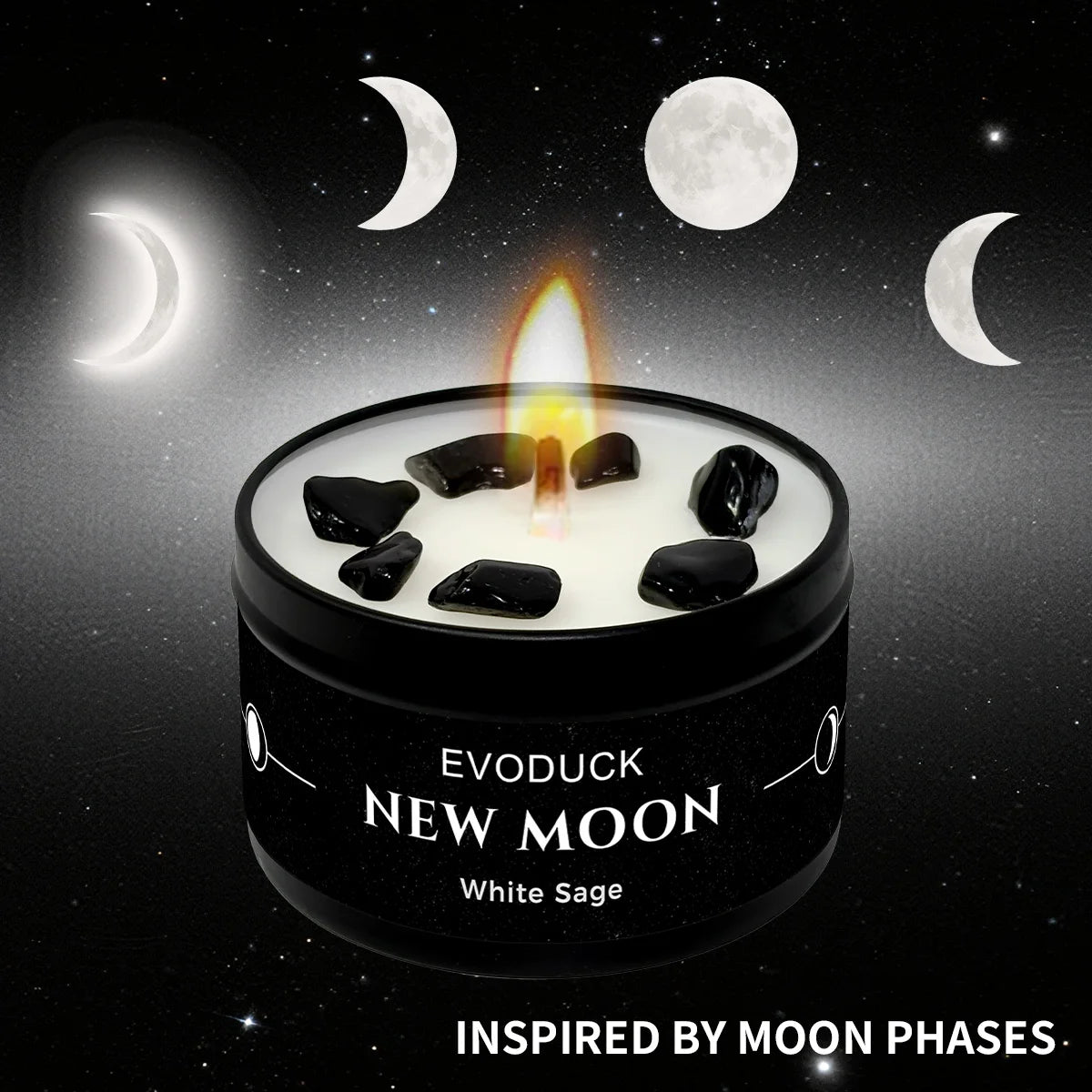 New Moon Manifestation Candle — White Sage & Law of Attraction