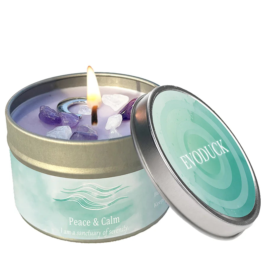 Cinnamon & Sandalwood Goal-Setting Candle — Crystal Meditation Candle