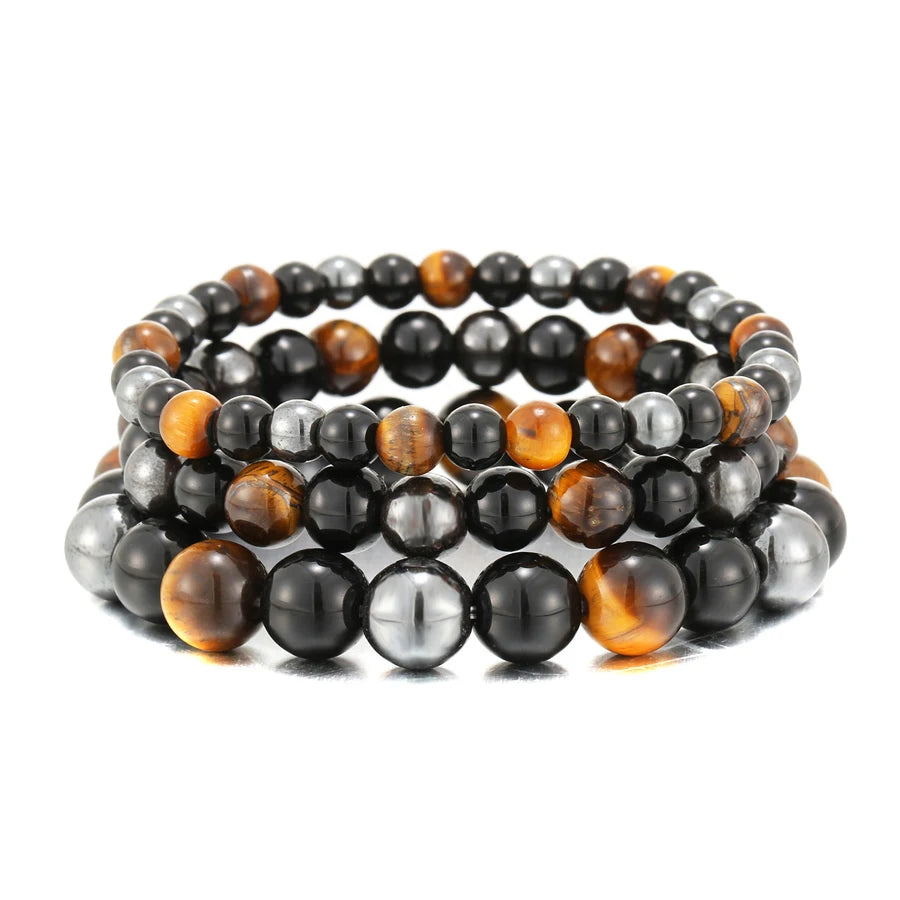 Obsidian & Tiger Eye Protection Bracelet — Grounding Energy Stack