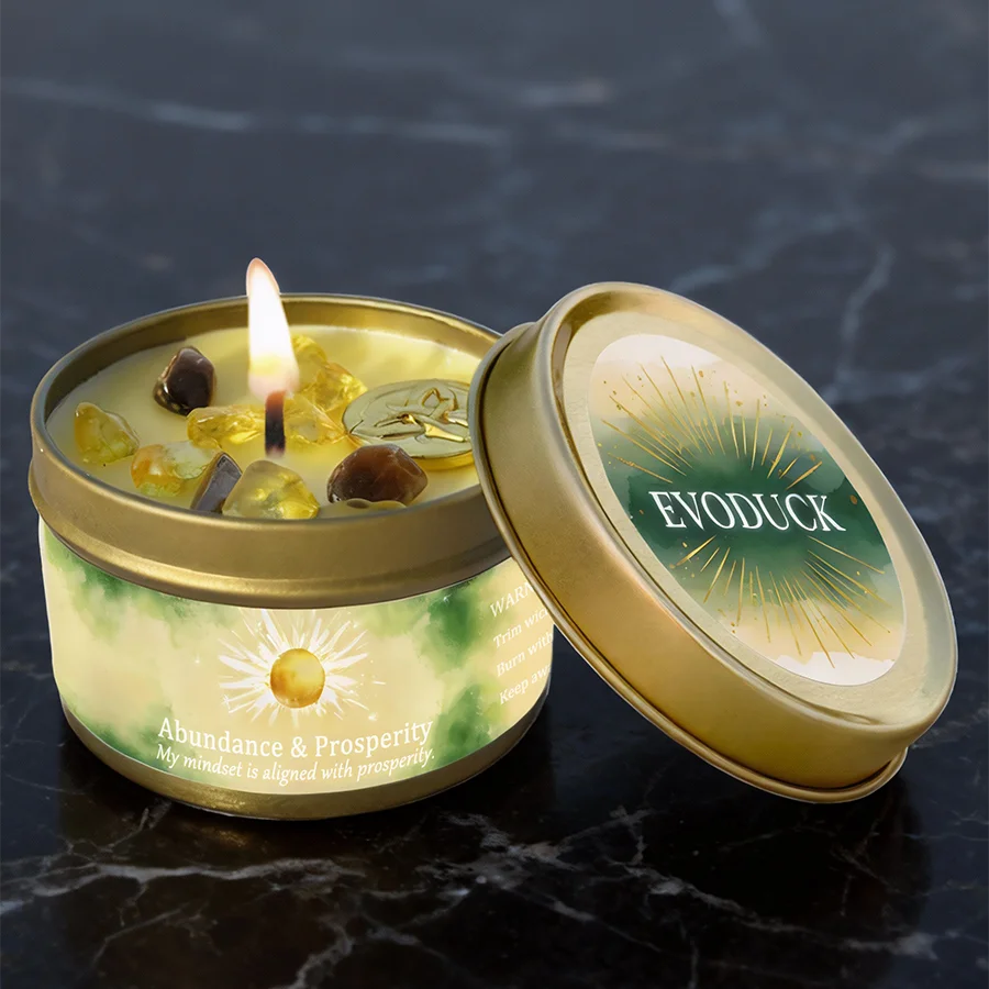 Patchouli & Cinnamon Abundance Candle — Crystal Aromatherapy