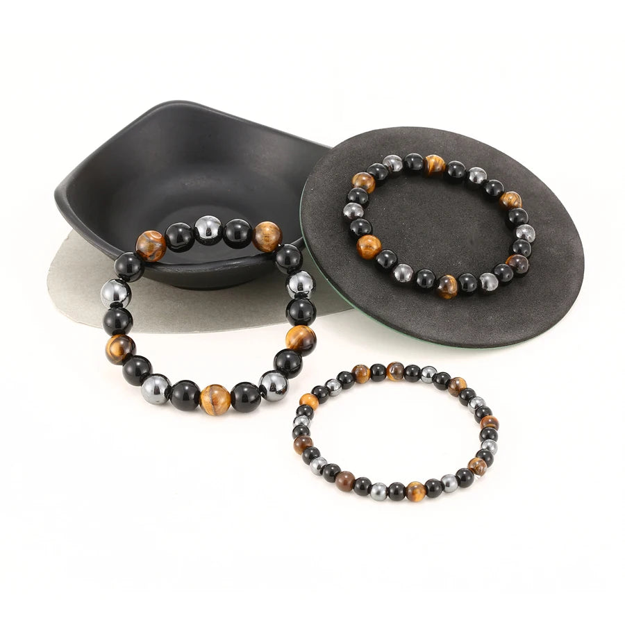 Obsidian & Tiger Eye Protection Bracelet — Grounding Energy Stack