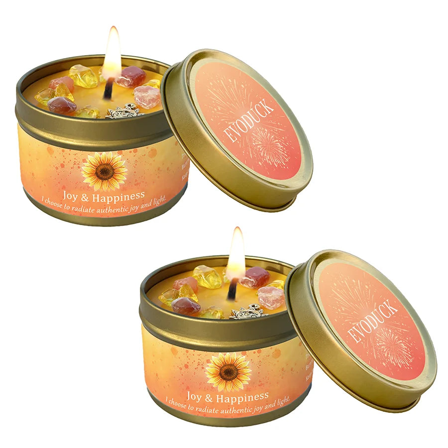 Cinnamon & Sandalwood Goal-Setting Candle — Crystal Meditation Candle